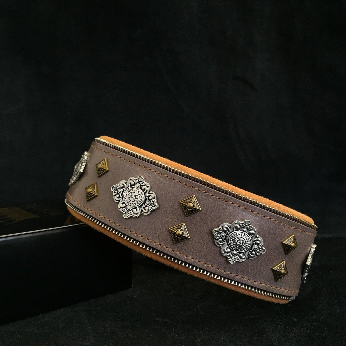 „Aztec“ graues Hundehalsband
