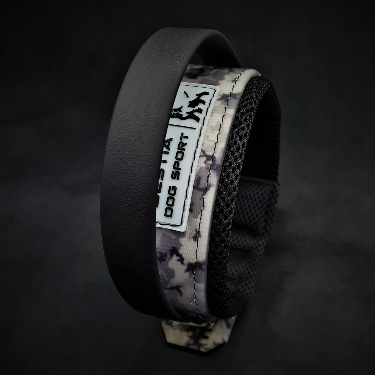 BESTIA DOG SPORT HALSBAND MIT GRIFF GRAU CAMO